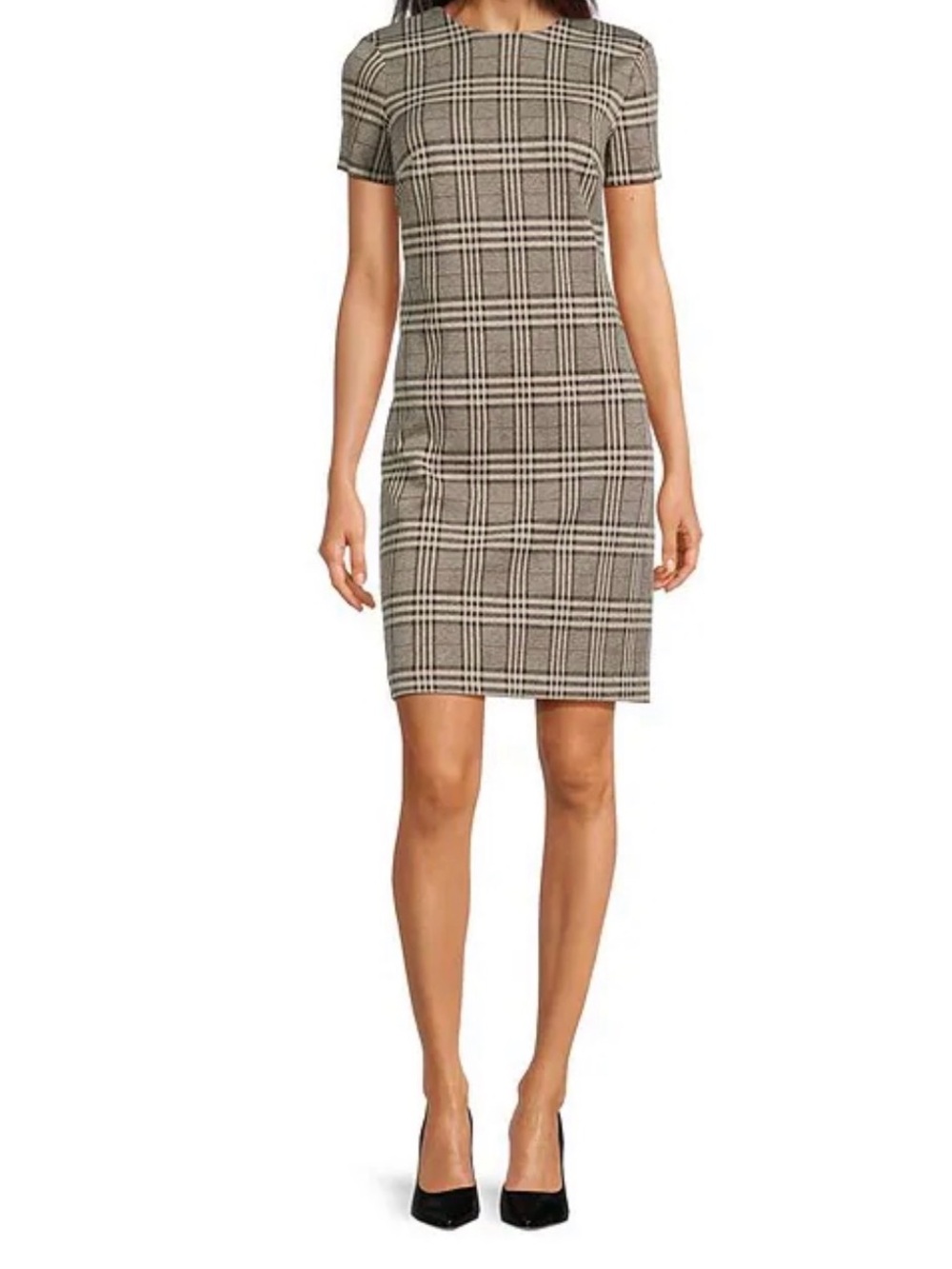 Calvin Klein
Women's Plaid-Print Jewel-Neck Sheath Dress